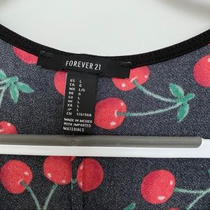 Forever21 cherry print dress with back cut out
